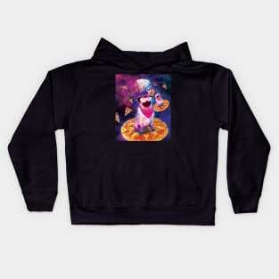 Pug On Space Pizza T-Shirt Kids Hoodie